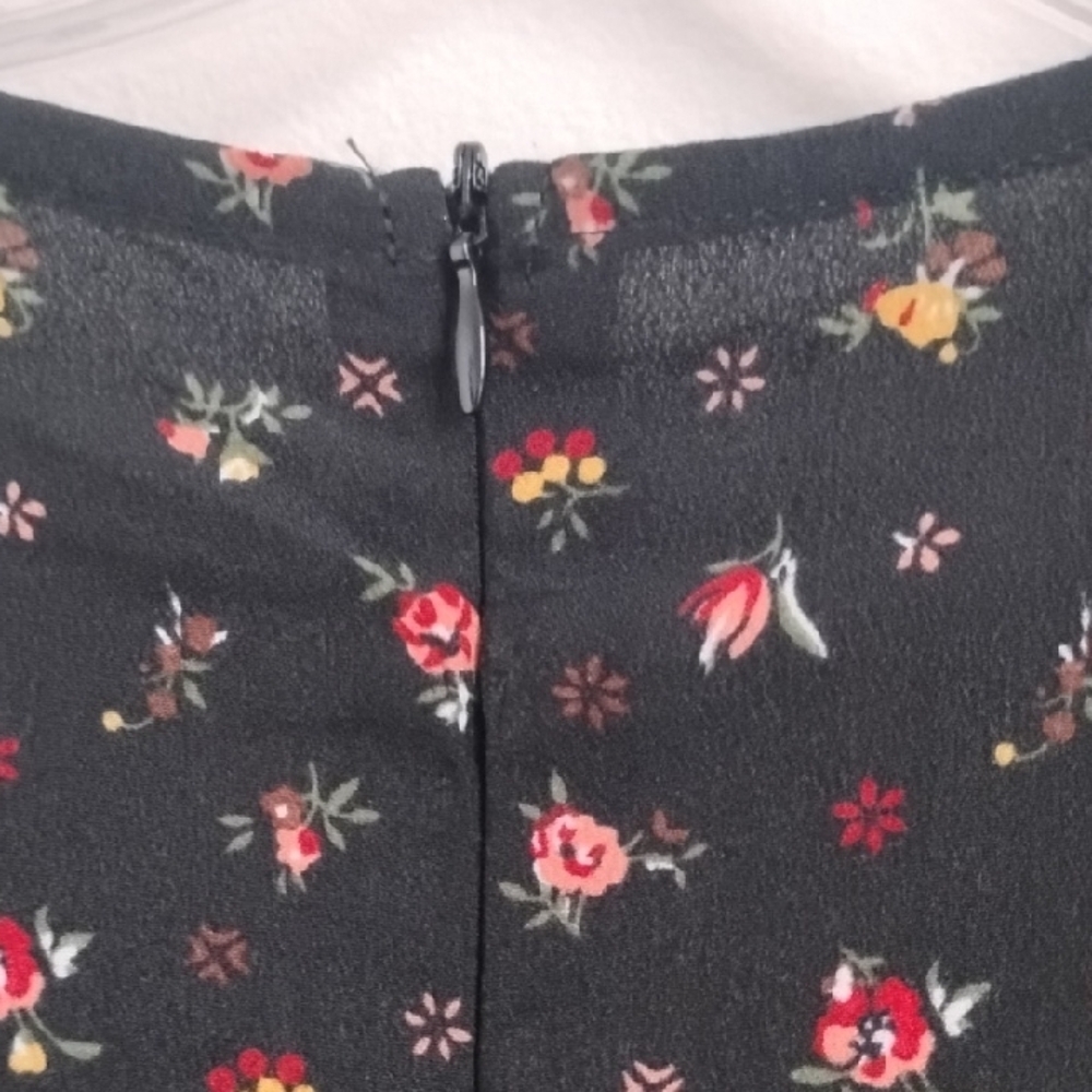 Black Ditsy Floral Feminine Girly Boho Cottagecore Long Sleeve Maxi Dress - Picture 9 of 11